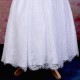 Girls White Fringe Lace Dress with Wine Satin Sash