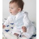 Baby Boys White & Blue Swirl 4 Piece Satin Christening Suit