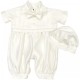 Baby Boys Ivory Braid Tuxedo Style Christening Romper & Hat