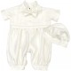 Baby Boys Ivory Braid Tuxedo Style Christening Romper & Hat