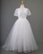 White Tulle Train Communion Dress & Jacket - Carlotta by Millie Grace