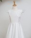 White Satin & Tulle Communion Train Dress - Carmel by Millie Grace