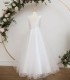 White Satin & Tulle Communion Dress - Cece by Millie Grace