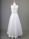White Brocade & Tulle Communion Dress - Cheryl by Millie Grace