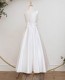White Bow Satin A-line Communion Dress - Clemmie by Millie Grace