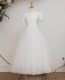 White Leaf Tulle Communion Dress - Clover by Millie Grace