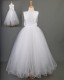 White Satin & Tulle Communion Dress - Cody by Millie Grace