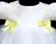 Baby Girls White & Lemon Double Bow Tulle Dress