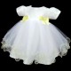 Baby Girls White & Lemon Double Bow Tulle Dress