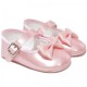 Baby Girls Pink Bow Pearlescent Buckle Shoes