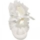 Baby Girls Ivory Frilly Organza Soft Satin Shoes