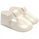 Baby Boys Ivory Matt T-Bar Velcro Pram Shoes