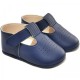 Baby Boys Navy Matt T-Bar Velcro Pram Shoes