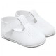 Baby Boys White Matt T-Bar Velcro Pram Shoes