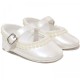 Baby Girls Ivory Pearl Pearlescent Buckle Shoes