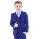 Boys Electric Blue 5 Piece Slim Fit Bow Tie Suit