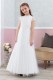 Emmerling White Dot Tulle Communion Dress - Style Felicia