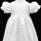 Baby Girls White Floral Lace Long Gown & Bonnet
