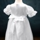 Baby Girls White Bow Floral Lace Christening Gown & Bonnet