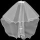 Girls First Holy Communion White Tulle Veil with Embroidered Cross