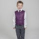 Boys Grey & Purple 6 Piece Slim Fit Suit