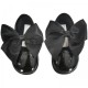 Girls Black Patent Large Satin Bow Special Occasion Shoes