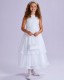White Floral Organza Communion Dress - Helene P204 by Peridot