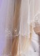 Girls Ivory Two Tier Beaded Trim Veil - Hope P150A by Peridot
