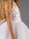 Girls White Butterfly Glitter Sequinned Tulle Hoop Dress