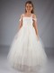 Girls Ivory Embroidered Lace Tulle Hoop Dress & Cape