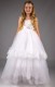 Girls White Embroidered Lace Satin Belt Tulle Hoop Dress