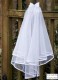 Girls White Two Tier Organza Bow Veil - Leah P103 by Peridot