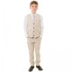 Milano Mayfair Boys Beige Check 4 Piece Slim Fit Suit