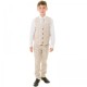 Milano Mayfair Boys Beige Check 4 Piece Slim Fit Suit