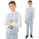 Milano Mayfair Boys Light Blue Check 4 Piece Slim Fit Suit