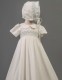Sam by Millie Grace - Baby Ivory & Blue Long Gown & Bonnet