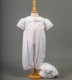 Baby Boys White Cotton Romper & Hat - Oliver by Millie Grace