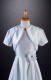 Millie Grace White Satin Short Sleeved Bolero Jacket