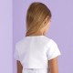 Girls White Duchess Satin Short Sleeved Bolero - Millie P136 by Peridot