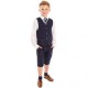 Boys Navy 4 Piece Shorts Suit with Tie