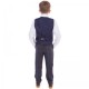 Boys Navy Tweed Check 4 Piece Waistcoat Suit
