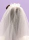 Girls Ivory Two Tier Diamante Flower Veil - Olivia P211A by Peridot