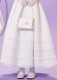 White Bow Holy Communion Dress - Rose P133 by Peridot