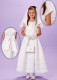 White Bow Holy Communion Dress - Rose P133 by Peridot