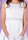 White Satin Box Pleat Holy Communion Dress - Layla P210 by Peridot