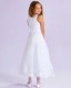 White Embroidered Organza Communion Dress - Estelle P203 by Peridot