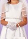 White Satin Box Pleat Holy Communion Dress - Layla P210 by Peridot