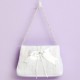 Girls Ivory Satin Bow Bag - Ruby P215A by Peridot