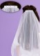 Girls White Two Tier Diamante & Pearl Veil - Enya P248 by Peridot