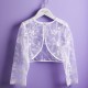 Girls White Lace 3/4 Sleeve Bolero - Keira P260 by Peridot